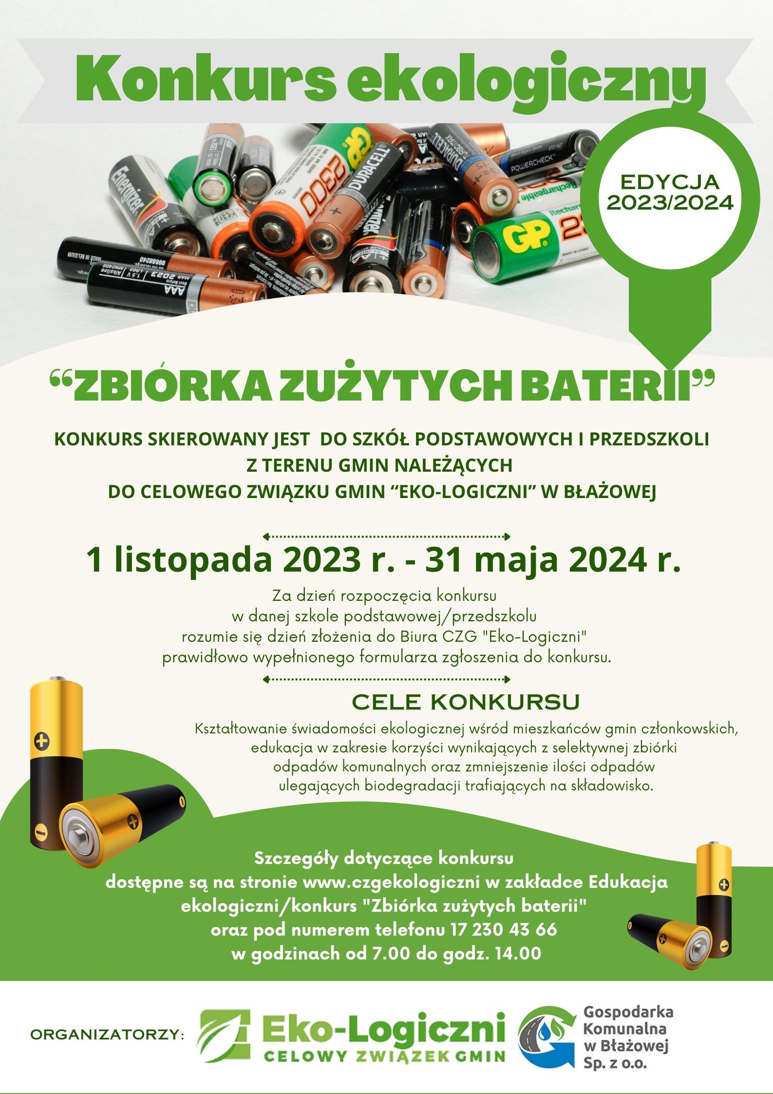 Konkurs Zbiórka zużytych baterii edycja 2023 2024